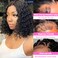 HD Glueless Wigs Human Hair Pre Plucked Pre Cut Bob 4x4, 10 Inch #1B Natural Black 210% Density Hairline Curly Bob Wig Human Hair, Wear and Go Deep Wave Lace Front Wigs Human Hair for Black Women