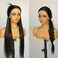 Black 28 Inch Synthetic Lace Front Wigs with Baby Hair Glueless Straight Lace Front Wigs Natural Hairline Wig for Black Women