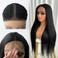 Black 28 Inch Synthetic Lace Front Wigs with Baby Hair Glueless Straight Lace Front Wigs Natural Hairline Wig for Black Women