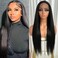 Black 28 Inch Synthetic Lace Front Wigs with Baby Hair Glueless Straight Lace Front Wigs Natural Hairline Wig for Black Women