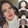 MIMAN 14 Inch Shoulder Length Dark Brown Bob Wigs for Women Small Lace Front Wigs Middle Part Straight Natural Hair Replacement Wigs for Women