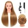 Mannequin Head with Hair 26" Cosmetology Mannequin Doll Head for Hair Styling,Training Practice Braiding Manikin Head with Table Clamp
