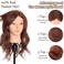 MYSWEETY Mannequin Head with Hair, Doll Head for Hair Styling, Manikin Head with 100% Human Hair Cosmetology Makeup Hairdressing Training Head with Clamp Holder and Tools(18" Auburn, Makeup)