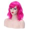 Hot Pink Wig for Women Short Wavy Hot Pink Wig with Bangs Bob Synthetic Cosplay Costume Daily Wear Wigs