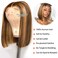 Highlight Bob Wig Human Hair 13X4 Frontal Lace Wig 4/27 Ombre Bob Wigs 10 INCH 180% Density 4/27 Honey Blonde Bob Wig For Black Women