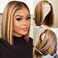 Highlight Bob Wig Human Hair 13X4 Frontal Lace Wig 4/27 Ombre Bob Wigs 10 INCH 180% Density 4/27 Honey Blonde Bob Wig For Black Women