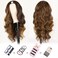 Aisaide Highlighted V Part Wig Body Wave For Black Women Glueless Full Head Clip In Half Wig 24 Inch Brown Wig V Shape Wigs No Leave Out Upgrade U Part Wig Ombre Highlight Wig Body Parts for Women