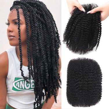 Afro Kinkys Bulk Human Hair 14 Inch 45g&plusmn;5g/Pack for Dreadlock Extensions,Repair Locs, Twists and Braids Afro Kinky Curly bulk 100% Human Hair Natural Black Color (Natural Black, 14 inch)