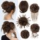 HMD 5 Pieces Messy Hair Bun Hairpiece Tousled Updo for Women Hair Extension Ponytail Scrunchies with Elastic Rubber Band Long Updo Messy Hairpiece Hair Accessories Set for Women（8/30）