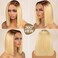 4/613 Blonde Bob Wig Human Hair 13x4 Blonde Lace Front Wigs Human Hair Wigs For Women 180% Density Ombre Brown Roots Blonde Straight Glueless Short Bob Wig with Pre Plucked 12 Inch