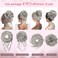 HOOJIH Messy Bun Hair Pieces, 4 Pieces Messy Bun Straight Bun Hair Pieces for Women Wavy Tousled Updo Short Ponytail Hair Extensions Large Bun with Elastic Band - Smoke Gray