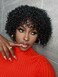 Pixie Cut Wigs For Black Women Short Human Hair Wig Glueless Wig Afro Rose Curly Funmi Wigs with Bangs Natural Black Color Full Machine Made (Pixie cut wigs 294# 6 Inch)