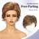 BLONDE UNICORN Brown Mono Top Synthetic Lace Front Wig for White Women,Pixie Cut Honey Brown Short Wig for Daily Use 8IN