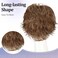 BLONDE UNICORN Brown Mono Top Synthetic Lace Front Wig for White Women,Pixie Cut Honey Brown Short Wig for Daily Use 8IN