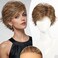 BLONDE UNICORN Brown Mono Top Synthetic Lace Front Wig for White Women,Pixie Cut Honey Brown Short Wig for Daily Use 8IN