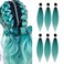 Pre-Stretched Braiding Hair Ombre Green Braiding Hair Extensions 26 Inch 6 packs Hot Water Setting Professional Soft Yaki Synthetic Crochet Braids（Black to Green）