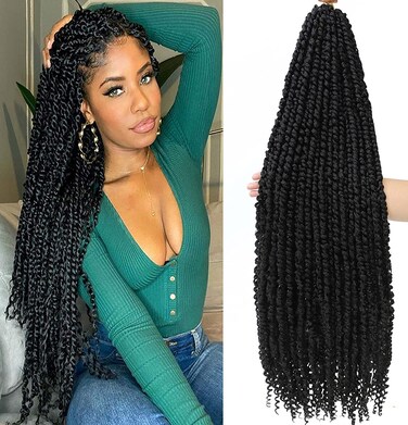 Passion Twist Hair 30 inch PreTwisted Long Passion Twist Crochet Hair Pre Looped Bohemian Curly End Crochet Hair for Black Women Yanky Passion Twist Crochet Hair Water Wave Crochet Braids Extensions