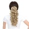SWACC 12-Inch Ponytail Extensions Synthetic Clip in Drawstring Curly Ponytail Hairpiece Jaw Clip Hair Extension (Honey Blonde Blended-16/18#)