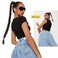 YOGFIT 2PCS DIY Braid Ponytail Extension, Long Straight Wrap Around Ponytail Hair Extensions Natural Soft Synthetic Hairpieces for Women Daily Wear