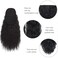 Short Drawstring Curly Ponytail 14 Inch Corn Wave Ponytails Clip in Synthetic Pony Tails Hairpieces for Black Women and Kids (Black brown/Strawberry blonde)