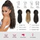 Short Drawstring Curly Ponytail 14 Inch Corn Wave Ponytails Clip in Synthetic Pony Tails Hairpieces for Black Women and Kids (Black brown/Strawberry blonde)
