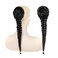 15 Inch Fishbone Braid Ponytail Extensions Women Hairpieces Synthetic Curly Ponytail Fishtail Drawstring Ponytail Clip in Fake Hair (1B#)