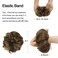 FESHFEN Human Messy Buns - 100% Human Hair Bun Real Scrunchies Hair Pieces Ponytail Extensions Wavy Tousled Updo Chignon Hairpieces for Women, Brown Mixed Blonde