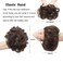 FESHFEN Human Messy Buns - 100% Human Hair Bun Real Scrunchies Hair Pieces Ponytail Extensions Wavy Tousled Updo Chignon Hairpieces for Women, Medium Chestnut Brown