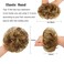 FESHFEN Human Messy Buns - 100% Human Hair Bun Real Scrunchies Hair Pieces Ponytail Extensions Wavy Tousled Updo Chignon Hairpieces for Women，Light Brown Mixed Blonde
