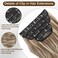 Clip In Hair Extensions 4PCS Light Brown Highlighted Dirty Blonde Hair Extensions Clip ins Smooth and Tangle Free Lightweight Lace Net Synthetic Hairpieces