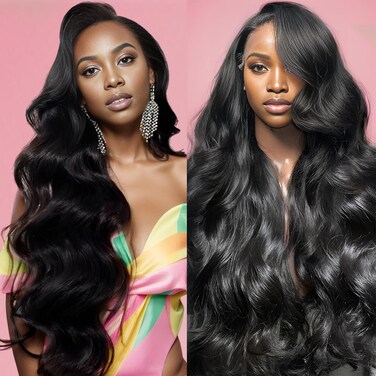 24 Inch Body Wave Lace Front Wigs Human Hair Pre Plucked 180% Density 13x4 Transparent HD Lace Front Wigs for Women Glueless Frontal Wigs with Baby Hair Natural Black Human Hair Wig