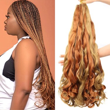 French Curl Braiding Hair 22 Inch Loose Wave Braiding Hair Yaki Texture 8 Packs curly braiding hair Pre Stretched Synthetic Spanish Curl Braiding Hair Extensions for Women 27/30