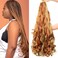 French Curl Braiding Hair 22 Inch Loose Wave Braiding Hair Yaki Texture 8 Packs curly braiding hair Pre Stretched Synthetic Spanish Curl Braiding Hair Extensions for Women 27/30