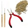 Hair Extensions Tools Kit Professional Hair Styling Tools Accessory 500 Pcs Micro Ring Beads 1 Plier 2 Hook Needle Pulling Loop, for Fairy Hair Tinsel I tip hair extensions.