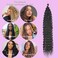 ZRQ Ocean Wave Crochet Hair 14 Inch 3 Packs Deep Wave Curly Braiding Hair Extensions Synthetic Curly Crochet Hair For Women #1B