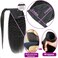 14 Inch Short Wrap Around Yaki Straight Ponytail Human Hair Extensions 100% Brazilian Human Hair Ponytails, Magic Paste with Comb Clip in Kinky Straight Pony Tail(14 Inch)