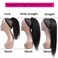 Wrap Drawstring Kinky Straight Human Hair Ponytail for Balck Women Yaki Straight Remy Human Hair Ponytail Extension 10A Grade Afro Yaki Clip In Pony Tail Hairpiece 120g Natural Color (10 Inch)