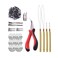 200pcs Micro Silicone Rings Hair Extensions Kit 1pc I-tip Hair Extension Pliers Micro Pulling Hook Needle Loop Threader and Micro Silicone Links (Black)