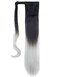 Lelinta 24" Straight Wrap Around Ponytail Hairpieces for Woman Synthetic Hair Extension Natural Black To Silver Grey