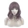 14 Inches Curly Wigs with Bangs for Women Girls Heat Resistant Synthetic Hair Wig (Grayish Purple)