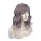 14 Inches Curly Wigs with Bangs for Women Girls Heat Resistant Synthetic Hair Wig (Grayish Purple)