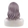 14 Inches Curly Wigs with Bangs for Women Girls Heat Resistant Synthetic Hair Wig (Grayish Purple)