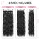 Flufymooz Clip In Hair Extensions,6PCS Hair Extensions Long Mermaid Waves Wavy Synthetic Clip On Hairpiece For Women 24 Inch (Natural Black)