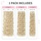 Flufymooz Clip In Hair Extensions,6PCS Hair Extensions Long Mermaid Waves Wavy Synthetic Clip On Hairpiece For Women 24 Inch (Cool Blonde)