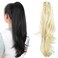 HSPJHTM Ponytail Extension,24" Blonde Claw Clip Hair Extensions for Women Straight Hair Piece Synthetic Wavy Pony Tail Halloween Fluffy Daily Use