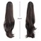 HSPJHTM Dark Brown Ponytail Extensions,2 PCS Ponytails Extensions for Women 24" Synthetic Claw Clip in Pony Tail Hair Extentions Halloween Fluffy Hairpiece for Daily Use