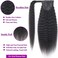 Kinkys Straight Hair Extensions Natural Black Clip with Magic Paste Ponytail Remy Human Hair Extensions 130G/Set Afro Kinky Straight Wrap Around Human Hair Ponytai Wrap Around Ponytail 18 Inch