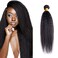 Yaki Wave Human Hair Bundle Brazilian Kinky Straight Natural Black Bundle Grade 8A Unprocessed Virgin Hair Double Weft Hair Weave Extensions 20 Inch For Women
