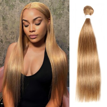 ijoy Straight Bundle Human Hair Bundle Honey Blonde Color Brazilian Virgin Hair Weave 1 Bundle 95g/Piece 12 Inch