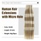 LADY MIRANDA Mixed Blonde Hair Extensions Real Human Hair 18 Inch 20PCS Remy Hair Extensions Invisible Tape ins PU Human Hair Extensions with Micro Hole Glueless Hair Extensions for Women